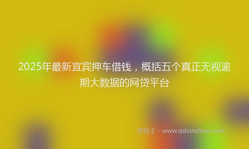 2025年最新宜宾押车借钱，概括五个真正无视逾期大数据的网贷平台