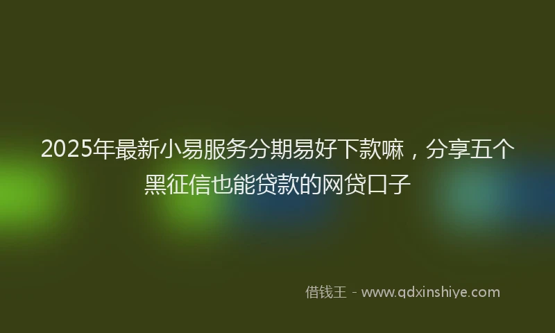 2025年最新小易服务分期易好下款嘛，分享五个黑征信也能贷款的网贷口子