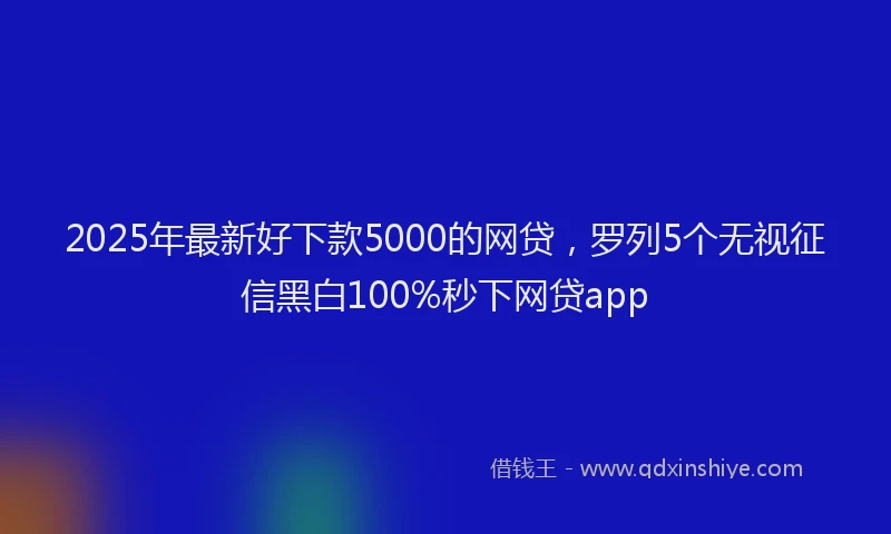 2025年最新好下款5000的网贷，罗列5个无视征信黑白100%秒下网贷app