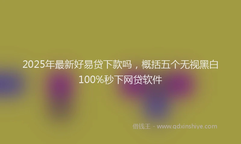 2025年最新好易贷下款吗，概括五个无视黑白100%秒下网贷软件
