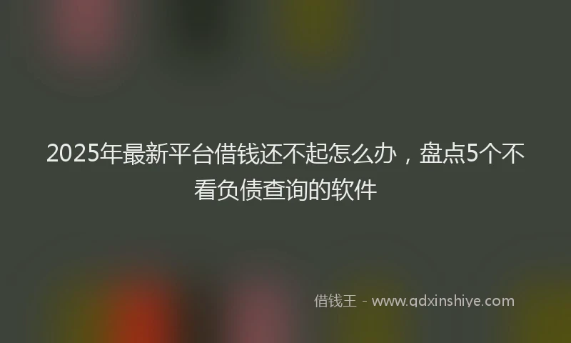 2025年最新平台借钱还不起怎么办，盘点5个不看负债查询的软件