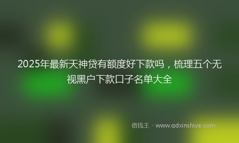 2025年最新天神贷有额度好下款吗，梳理五个无视黑户下款口子名单大全