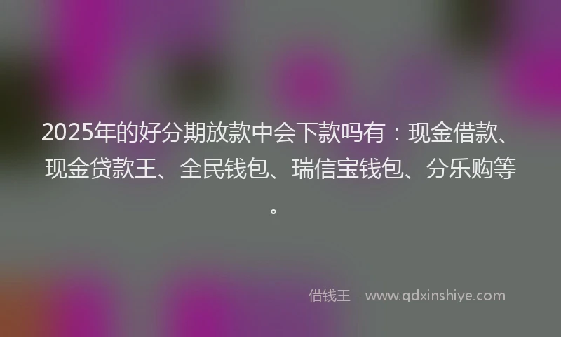 2025年的好分期放款中会下款吗有：现金借款、现金贷款王、全民钱包、瑞信宝钱包、分乐购等。