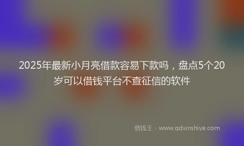 2025年最新小月亮借款容易下款吗，盘点5个20岁可以借钱平台不查征信的软件