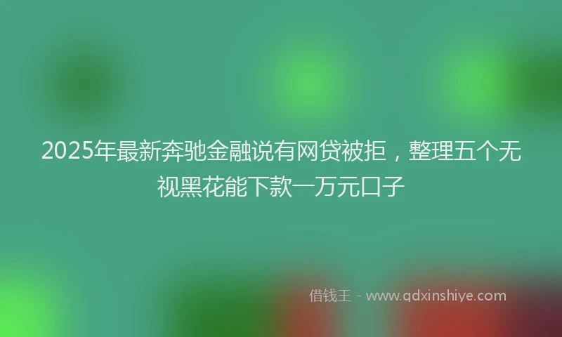2025年最新奔驰金融说有网贷被拒，整理五个无视黑花能下款一万元口子