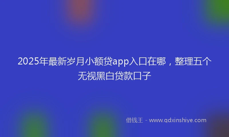 2025年最新岁月小额贷app入口在哪，整理五个无视黑白贷款口子