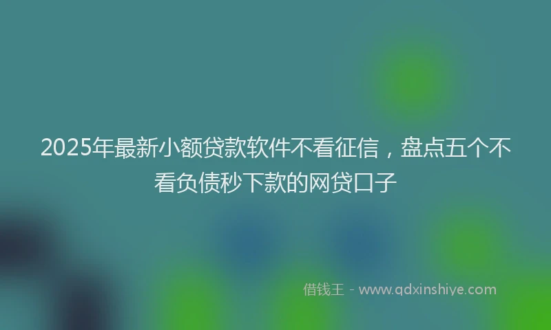 2025年最新小额贷款软件不看征信，盘点五个不看负债秒下款的网贷口子