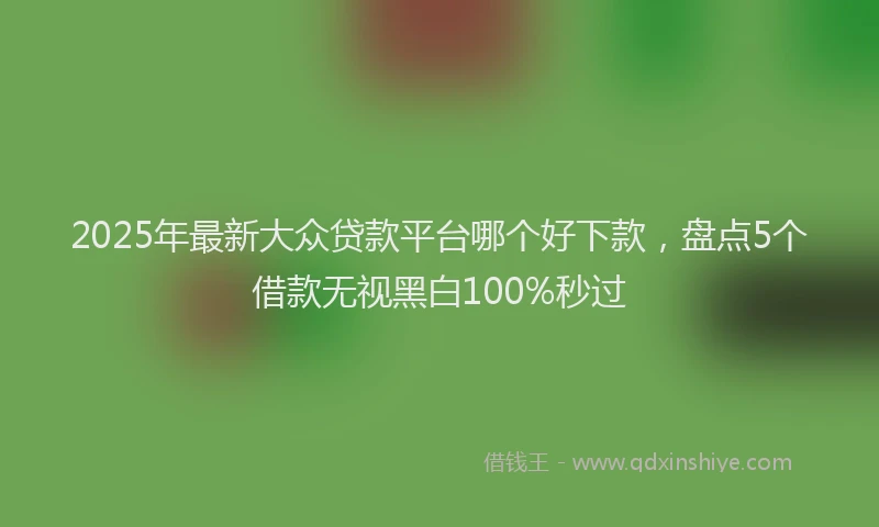 2025年最新大众贷款平台哪个好下款，盘点5个借款无视黑白100%秒过