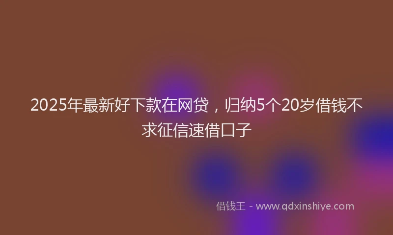 2025年最新好下款在网贷，归纳5个20岁借钱不求征信速借口子