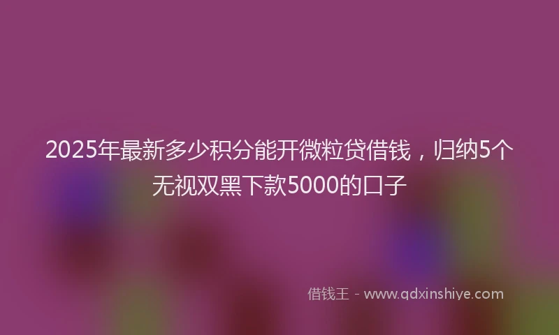 2025年最新多少积分能开微粒贷借钱，归纳5个无视双黑下款5000的口子