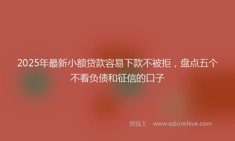 2025年最新小额贷款容易下款不被拒，盘点五个不看负债和征信的口子