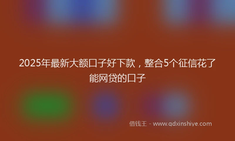 2025年最新大额口子好下款，整合5个征信花了能网贷的口子