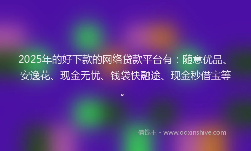 2025年的好下款的网络贷款平台有：随意优品、安逸花、现金无忧、钱袋快融途、现金秒借宝等。