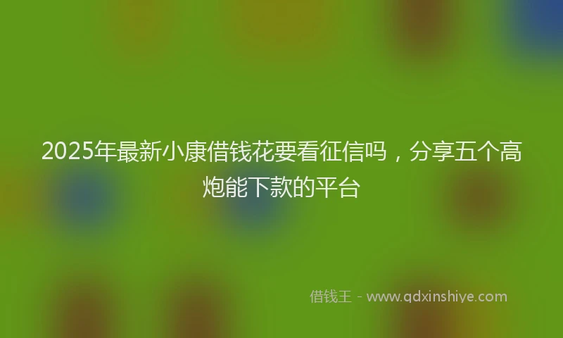 2025年最新小康借钱花要看征信吗，分享五个高炮能下款的平台