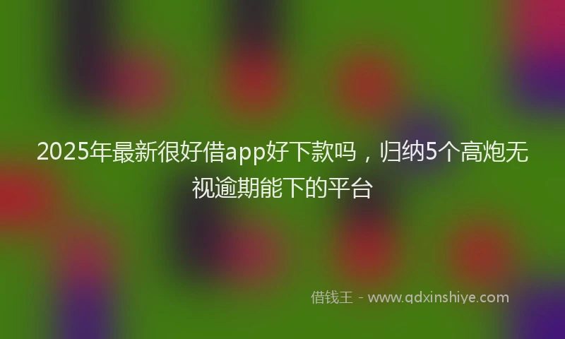2025年最新很好借app好下款吗，归纳5个高炮无视逾期能下的平台