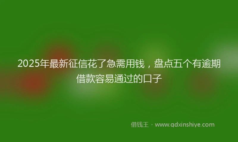 2025年最新征信花了急需用钱，盘点五个有逾期借款容易通过的口子