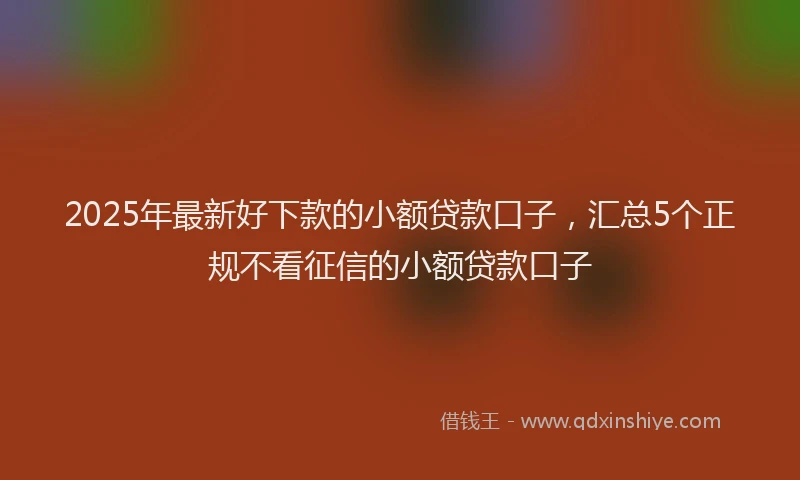 2025年最新好下款的小额贷款口子，汇总5个正规不看征信的小额贷款口子