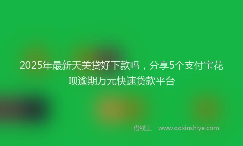 2025年最新天美贷好下款吗，分享5个支付宝花呗逾期万元快速贷款平台