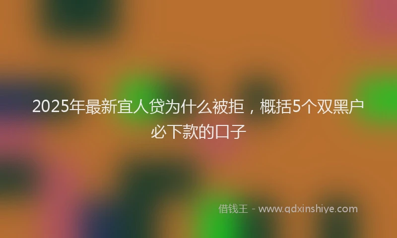 2025年最新宜人贷为什么被拒，概括5个双黑户必下款的口子