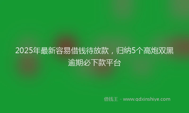 2025年最新容易借钱待放款，归纳5个高炮双黑逾期必下款平台