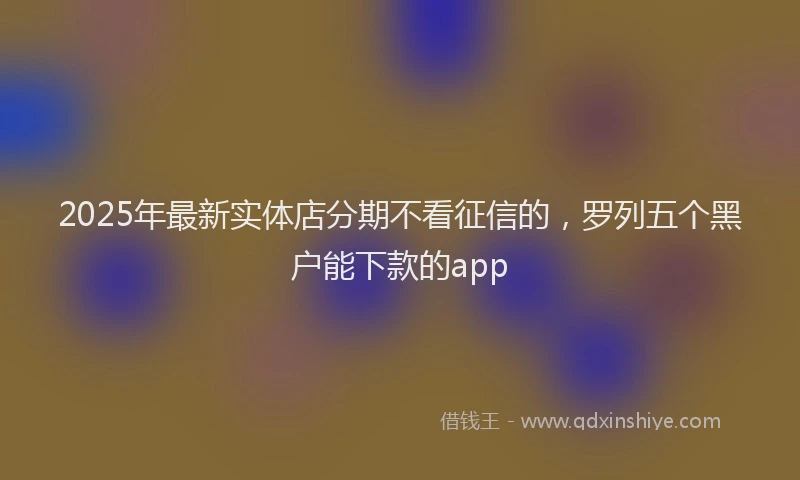 2025年最新实体店分期不看征信的，罗列五个黑户能下款的app