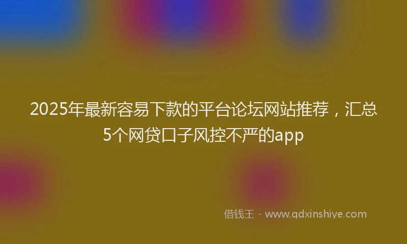 2025年最新容易下款的平台论坛网站推荐，汇总5个网贷口子风控不严的app