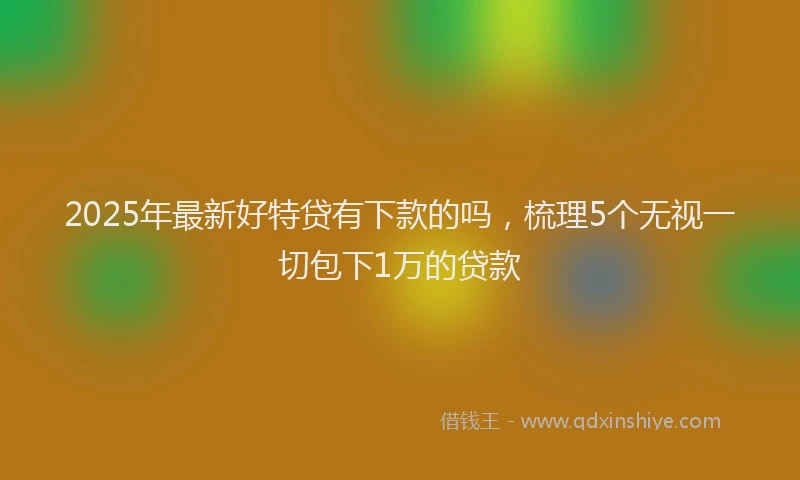 2025年最新好特贷有下款的吗，梳理5个无视一切包下1万的贷款