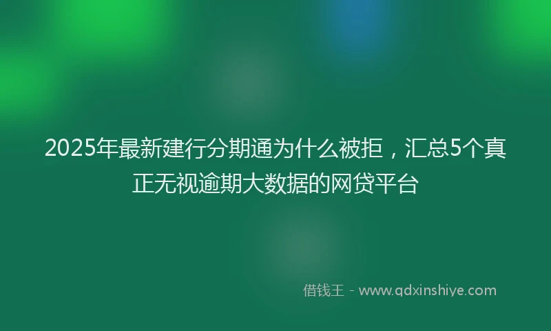 2025年最新建行分期通为什么被拒，汇总5个真正无视逾期大数据的网贷平台