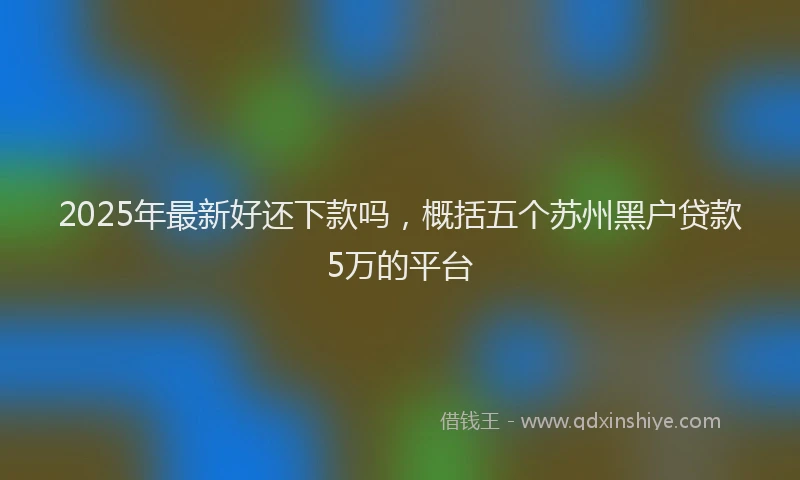 2025年最新好还下款吗，概括五个苏州黑户贷款5万的平台