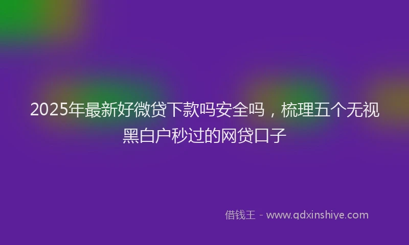 2025年最新好微贷下款吗安全吗，梳理五个无视黑白户秒过的网贷口子
