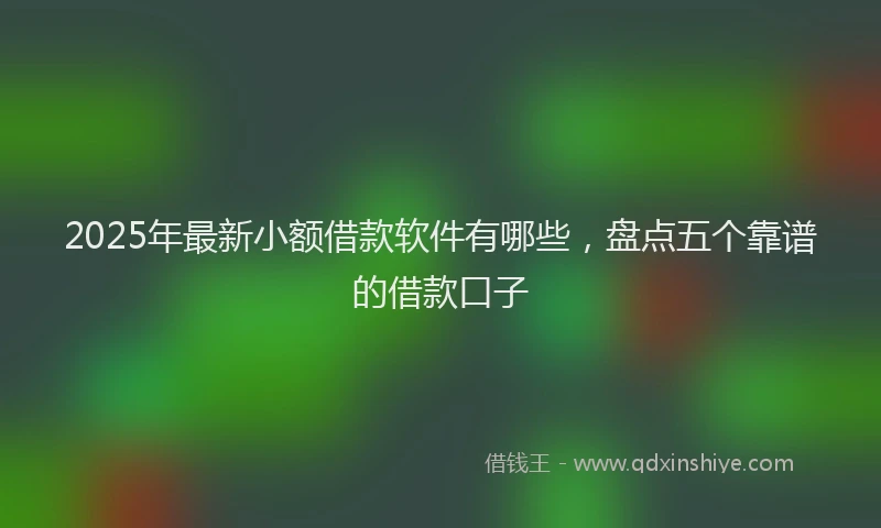 2025年最新小额借款软件有哪些，盘点五个靠谱的借款口子