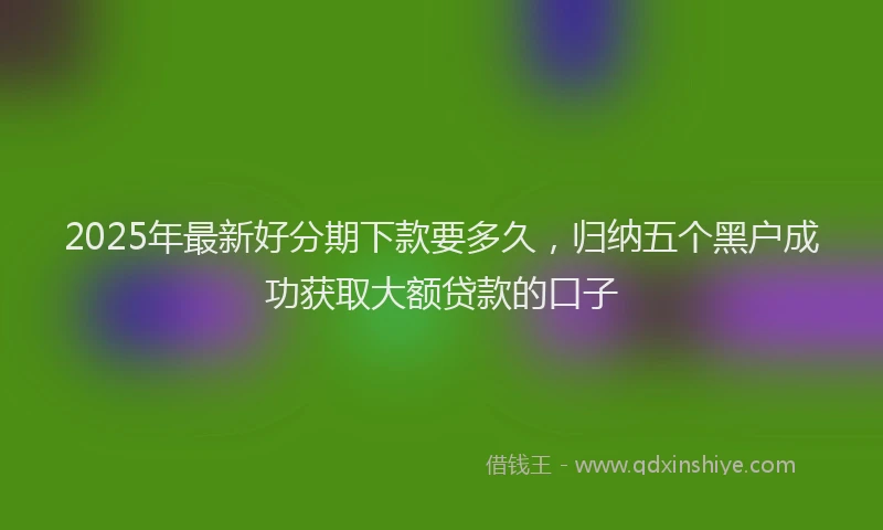2025年最新好分期下款要多久，归纳五个黑户成功获取大额贷款的口子