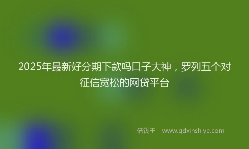 2025年最新好分期下款吗口子大神，罗列五个对征信宽松的网贷平台