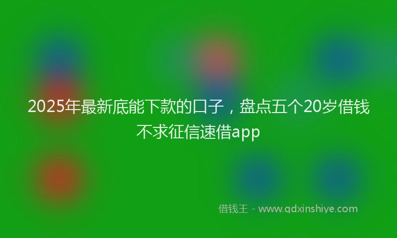 2025年最新底能下款的口子，盘点五个20岁借钱不求征信速借app