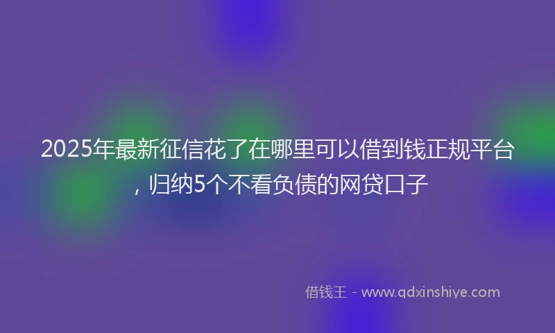2025年最新征信花了在哪里可以借到钱正规平台，归纳5个不看负债的网贷口子