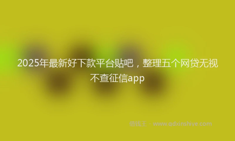 2025年最新好下款平台贴吧，整理五个网贷无视不查征信app