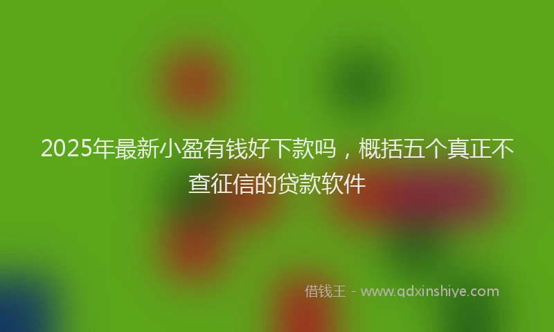 2025年最新小盈有钱好下款吗，概括五个真正不查征信的贷款软件