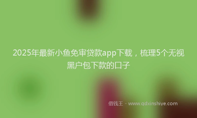2025年最新小鱼免审贷款app下载，梳理5个无视黑户包下款的口子