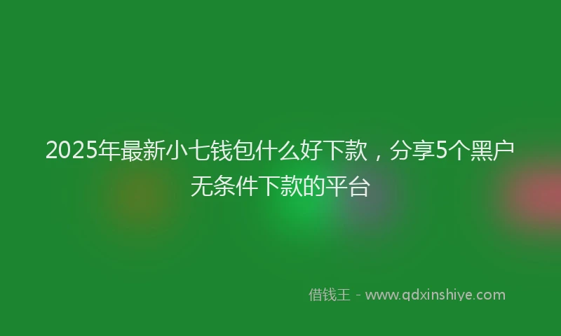 2025年最新小七钱包什么好下款，分享5个黑户无条件下款的平台