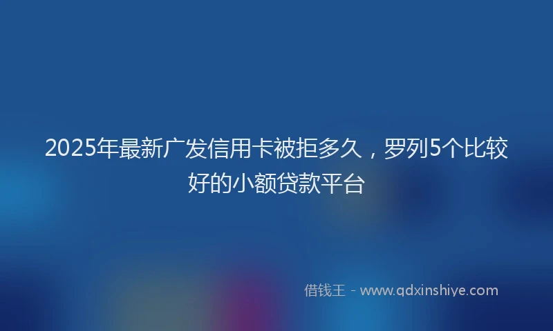 2025年最新广发信用卡被拒多久，罗列5个比较好的小额贷款平台