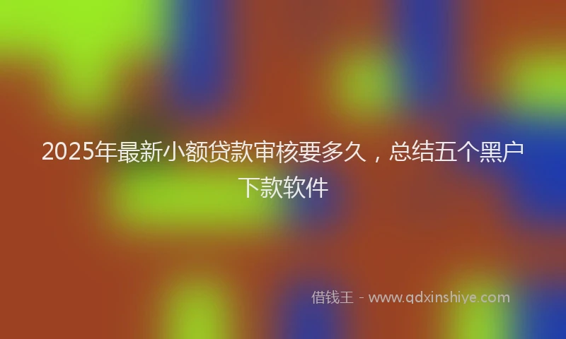 2025年最新小额贷款审核要多久，总结五个黑户下款软件