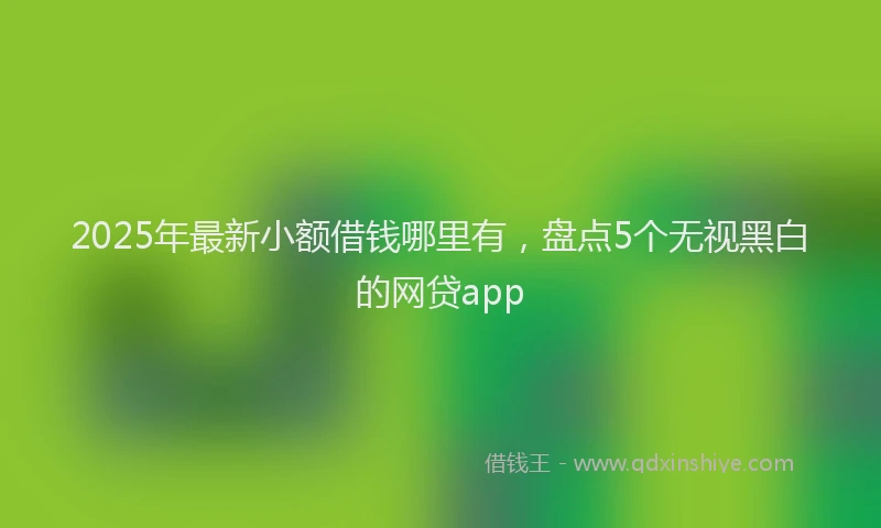 2025年最新小额借钱哪里有，盘点5个无视黑白的网贷app