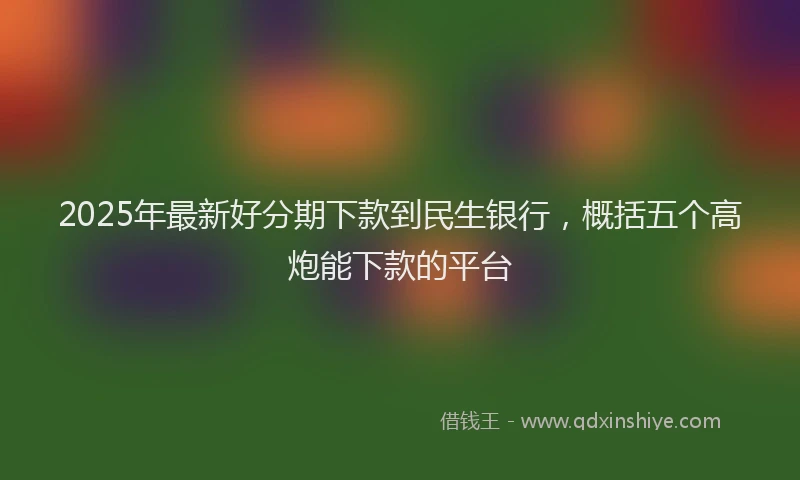 2025年最新好分期下款到民生银行，概括五个高炮能下款的平台