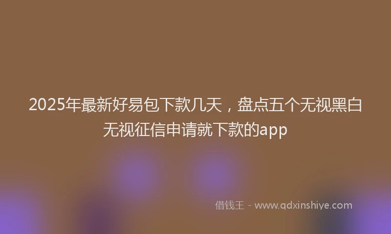 2025年最新好易包下款几天，盘点五个无视黑白无视征信申请就下款的app