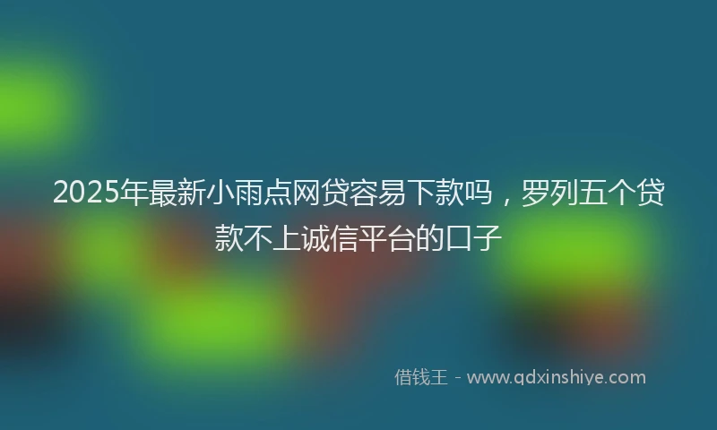 2025年最新小雨点网贷容易下款吗，罗列五个贷款不上诚信平台的口子
