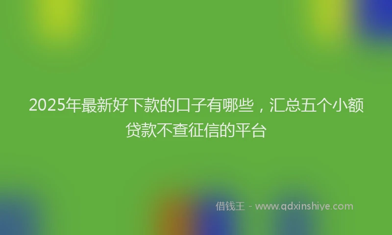 2025年最新好下款的口子有哪些，汇总五个小额贷款不查征信的平台