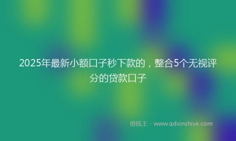 2025年最新小额口子秒下款的，整合5个无视评分的贷款口子