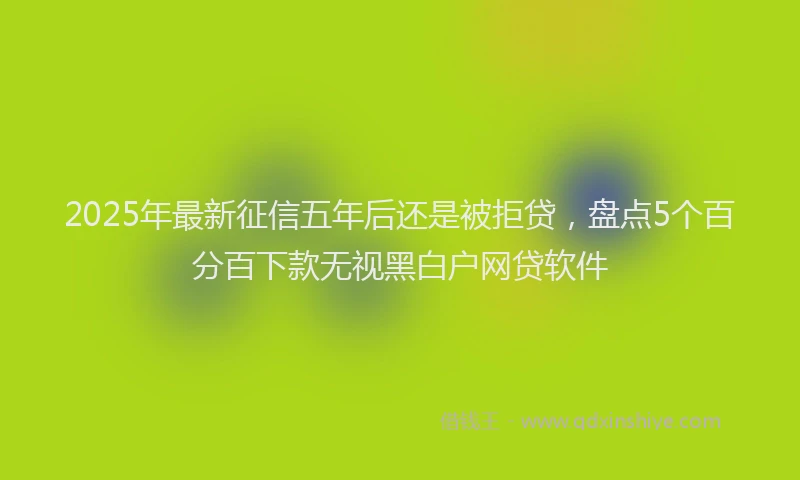 2025年最新征信五年后还是被拒贷，盘点5个百分百下款无视黑白户网贷软件
