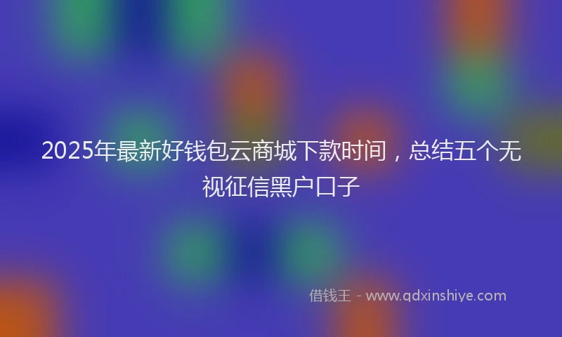 2025年最新好钱包云商城下款时间，总结五个无视征信黑户口子