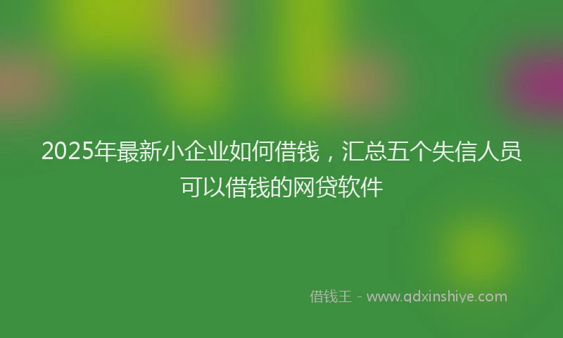 2025年最新小企业如何借钱，汇总五个失信人员可以借钱的网贷软件
